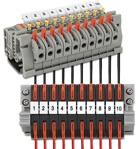 TUZHE Reihenklemmen Hutschiene 20 STK, 0,08-4 mm² PCT-211 Hutschienen Klemmen Durchgangsklemme Klemmblock Hutschiene für Feste Kabel Automatisierungsprojekte