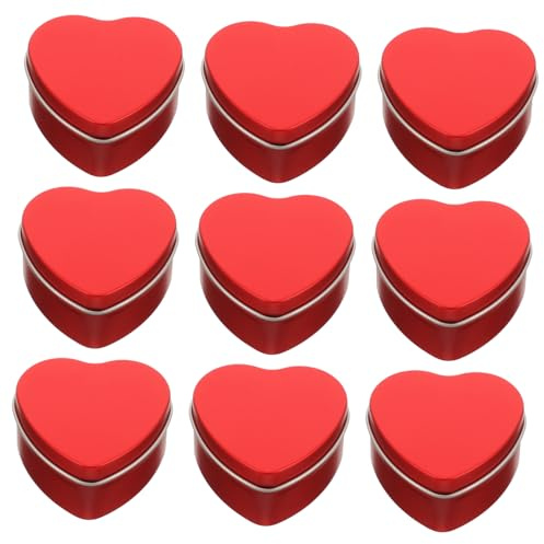 KOMBIUDA 10 kinder süßigkeiten box süßigkeiten box kinder herz bonbondosen Süßigkeitenschachtel zum Valentinstag Schachteln für Kerzendosen Keksdosen Mit Deckel