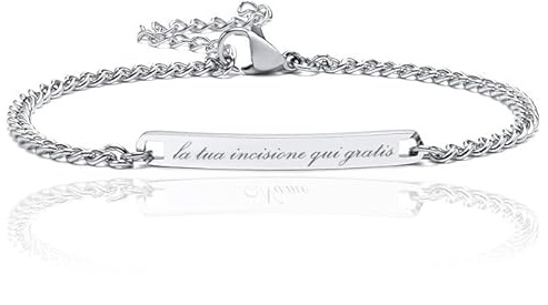 Maglione Gioielli Bracciale personalizzato festa del papà targhetta acciaio uomo regolabile