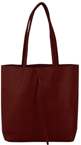 modamoda de T253 Damen Leder Henkeltasche mit Innentasche, handmade in Italy