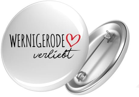 Huuraa Anstecker Wernigerode verliebt Geschenk Ansteck Pin Größe 59mm Wernigerode Accessoire