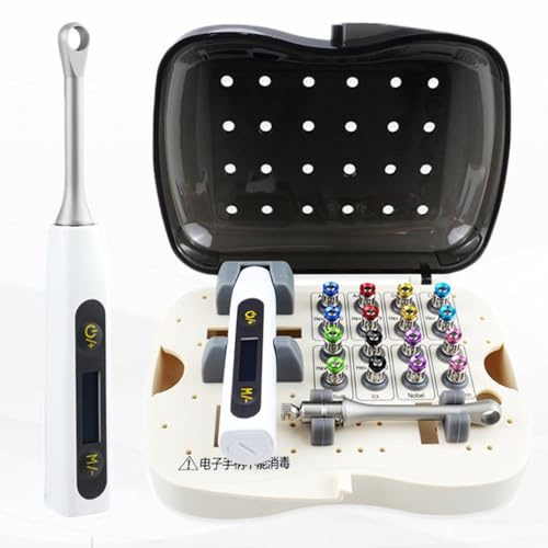 MQL-HDX Chiave dinamometrica elettrica dentale, chiave dinamometrica universale preimpostata per impianti dentali 10-40 Ncm, con 16 cacciaviti, set di strumenti protesici