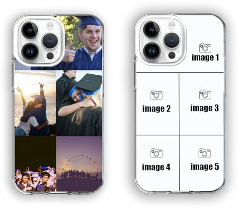 Personalisierte Handyhülle Mit Bild für iPhone, Handyhülle Selber Gestalten, für Apple iPhone Alle Modelle, Transparente Hülle aus Silikon (5 Fotos)