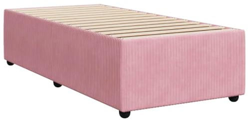 vidaXL Bettgestell, Polsterbett Bett für Schlafzimmer, Bettrahmen mit Lattenrost, Einzelbett Schlafzimmerbett, Rosa 80x200 cm Samt