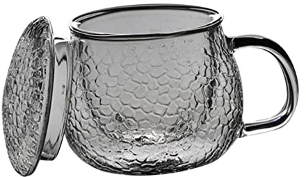 PRETYZOOM Tasse À Eau De Bureau Avec Infuseur Ensemble De Tasses À Thé Épaisses Avec Couvercle Tasse En Verre Décorative Pour La Maison