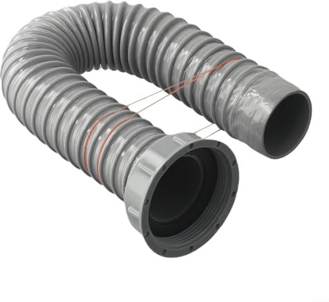 Tubo di scarico per lavello da cucina, 58 mm, tubo di scarico flessibile, con anelli in gomma e connettore pre-attaccati (40 cm)