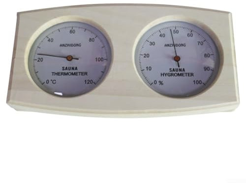 Reliable Wooden Device Measuring Temperature and Humidity for Saunas Compact Design