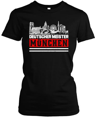 München Meister Damen T-Shirt | Trikot Fanartikel Fussball Stadt Skyline Shirt Girlie