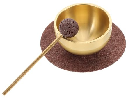 Abaodam Kleiner Tragbar mit Schlägel und Kissen Klangschalen Satz aus Metall und Filz zur Entspannung und Geistigen Fokussierung für Meditation und Yoga Reisen