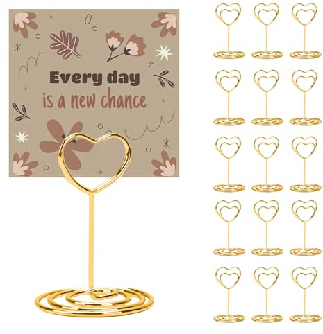 Table Number Holders Table Number Stands 15 Pcs Place Card Holder Photo Stand Picture Memo Note Menu Clips for Tables Wedding Party Name Sign Display