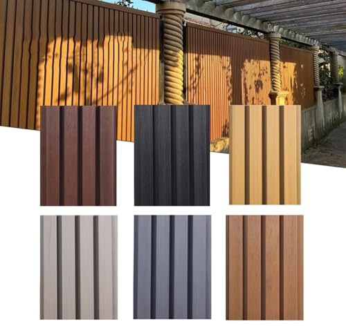 Panneau de clôture extérieure, bois et plastique composite brise-vue pour jardin, terrasse, arrière-cour et décoration intérieure