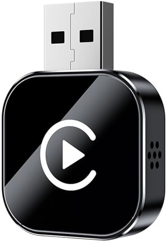 Kabelloser CarPlay Auto Adapter, Mini Apple CarPlay Stick mit USB/USB-C, Plug & Play, Bluetooth 5.3 & 5.8GHz WiFi, Zero Lag Navigation Musik Anrufe, Kompatibel mit iPhone