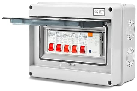 Scatola Distribuzione Parete, Scatola fusibili for unità di consumo camper, capannone garage a 4 vie con RCD e pannello distribuzione X MCB, parti elettriche(2x50A 20A 32A)