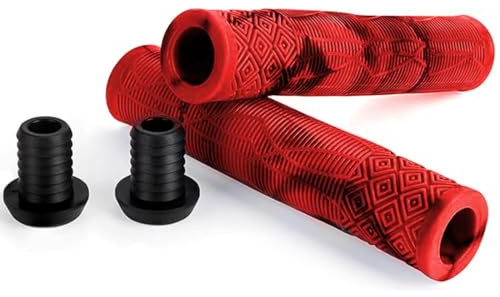 ARYIMYDP 1 Coppia Manopole MTB 160mm Antiscivolo, per Manubrio Bici da Montagna/Scooter, Design Ergonomico con Rinforzi Laterali, Adatte 22mm, Rosso