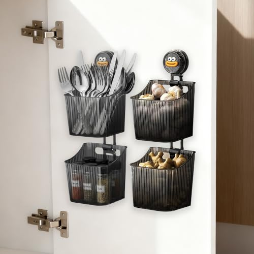 Homorro 4 Pezzi Organizer Cucina Mobile Mobiletto Salvaspazio Frigorifero Porta Bathroom Accessori Sportelli Da Parete