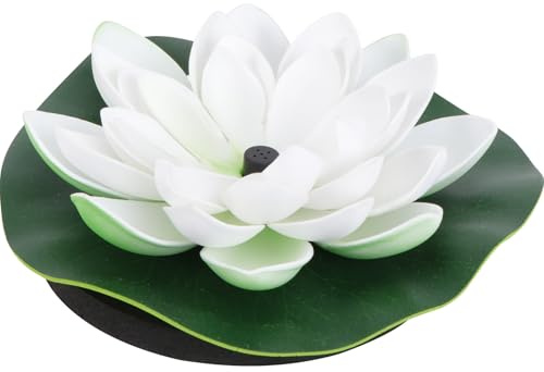 OSALADI Fontaine Solaire à Énergie Solaire Forme Lotus Blanche Pompe à Eau Flottante pour Jardin et Bassin Décoration Extérieure Écologique sans Batterie Hauteur D’Arrosage 30-60 CM