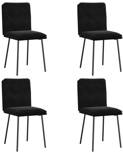 Frdhee Mesa de comedor silla de maquillaje,Sillas de comedor 4 PCS. terciopelo negro,Silla de visitante para comedor,sala de estar,dormitorio y recepción