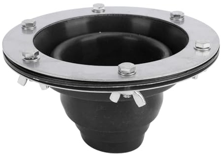 Generic Zeltofen-Jack-Kit, Hochtemperaturbeständiges, Wasserdichtes Silikon-Rohrmanschetten-Dachkamin-Kit für Glockenzelte, Jurten, Kabinen, Boote mit Edelstahlringen (BLACK)