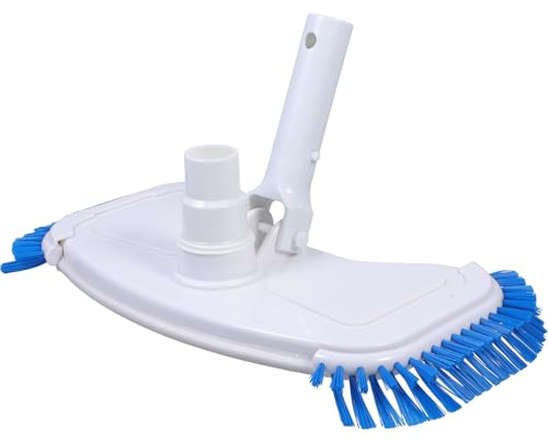Alasum Testa Aspirapolvere Piscina 14 Pollici Bianca con Spazzole Laterali per Pulizia Piscine Vinile, Cemento e Fibra di Vetro, Kit la Pulizia della Piscina e Strumenti per Hotel