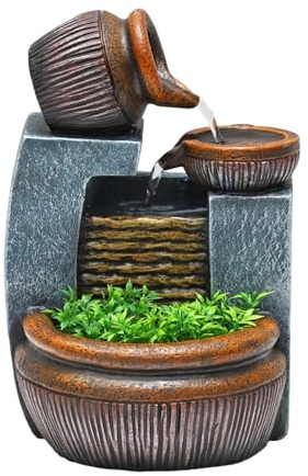 LOVIVER Fontaine de Table de méditation, Fontaine décorative créative Feng Shui, idéale pour la détente en intérieur, Cadeau pour Le Bureau ou la Maison.