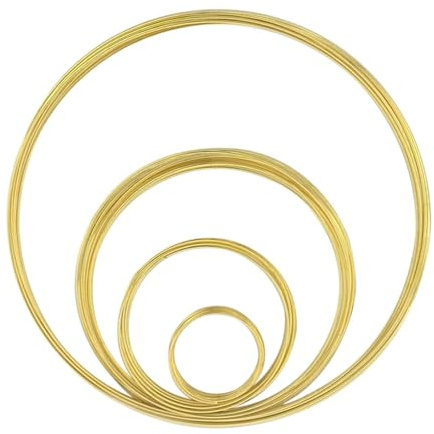 rongweiwang Minnestråd med smyckestråd för smyckestillverkning inklusive stålpärlor för armband och halsband stålpärlor tråd örhängen gör-det-själv hantverk armband, Guld, 0.6 mm
