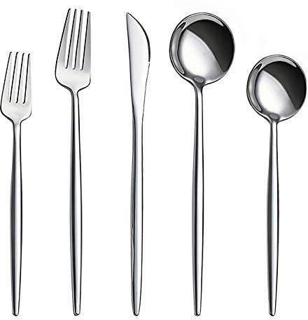 AOOSY Silverware Set, Luxury Royal 20 Pieces Stainless Steel Flatware Set Stainless Steel Steak Knife and Spoon Fork Cutlery Set for Home Kitchen and Restaurant, Service for 4