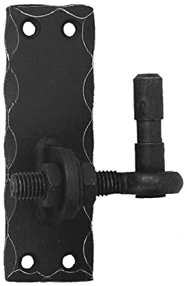 Pollmann®Baubeschläge 3545200 Kloben auf Platte 545 R randgehämmert, verstellbar, Dorn Ø 20 mm, schwarz