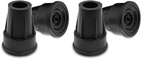 PEPE Mobility - Krücken Gummi 19 mm, 18 mm, 17 mm (x4 Stück), Gummifüße, Gehstock Gummipuffer, Rutschfest Schwarz