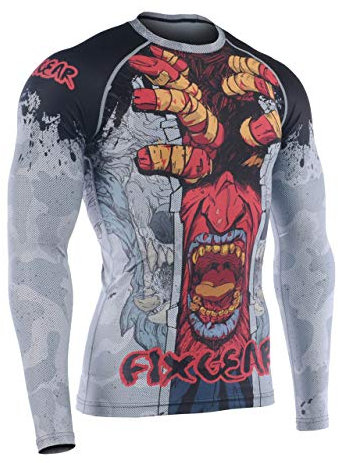X FIXGEAR Rashguard Kompressionsshirt Sportshirt/Funktionsshirt für Herren, Longsleeve, einzigartiges Design (CFL-S13, L)
