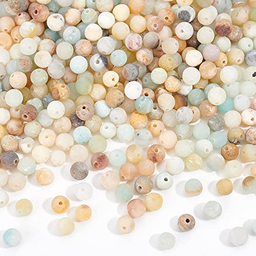 NBEADS ca. 428 Stück 4 mm Natürliche Amazonit Perlen, Runde Naturperlen Matt ungefärbte Lose Amazonit Spacer Perlen für Armband Halskette Schmuckherstellung