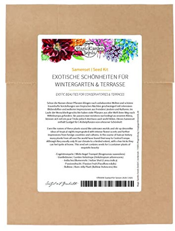 Exotische Schönheiten für Wintergarten & Terrasse - Samenset mit 5 frostempfindlichen Blühpflanzen aus aller Welt Grundset