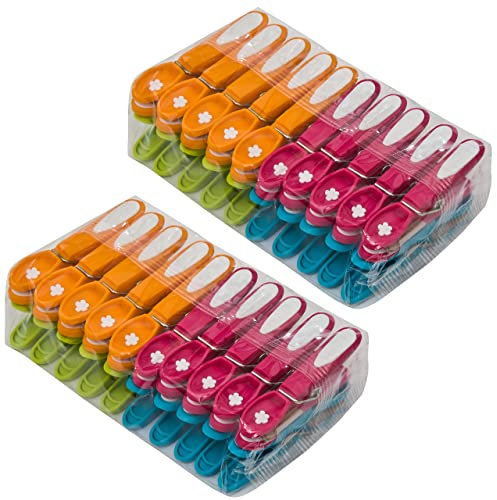 CARASELLE Clothes Pegs for Washing Line Strong - Non Slip Heavy Duty Washing Pegs w/Rubber Pad for Mark Free Secure Grip - Indoor Outdoor Plastic Clothes Pegs Strong Large Laundry Pegs - 40 pcs