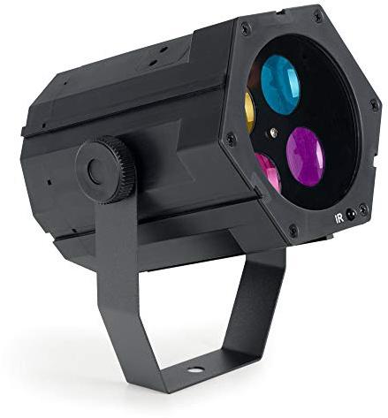 Showlite GL-8 USB-Gobo Partylight, Lichteffekt im Mini-Format, 1 x Netzteil | Vier LEDs in den Farben rot, grün, blau und weiß mit je 2 Watt Leistung, Je ein Gobo-Motiv pro Farbe, Gewicht: 380 g
