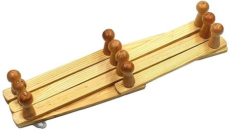 SDMAX Wall Hanger, Big Size, Wooden Coat Rack, Wall Mounted, Hat Racks for Baseball Caps, Mug Rack, 10 Peg Hooks, Natural, Retractable Drying Rac, Sturdy and Durable