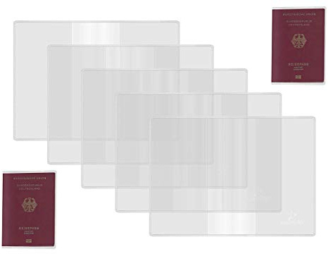 Paquet de 5 couvertures de Passeport, Protecteur de Passeport en Plastique Transparent, Porte-Passeport de Protection givré Transparent pour Passeport de Taille Standard by RuiChy