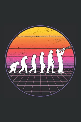 Posaune Notizbuch: Posaune Evolution Vaporwave Posaunist Geschenk / 6x9 Zoll / 120 leere Notenblätter Seiten
