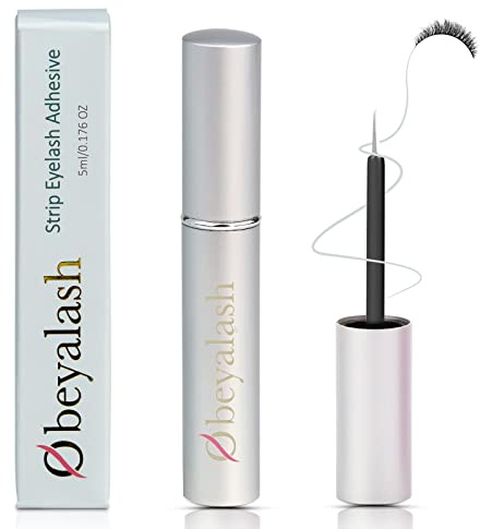 Obeyalash Colla per ciglia, forte tenuta, trasparente, adatta per occhi sensibili, 5 ml, colore bianco
