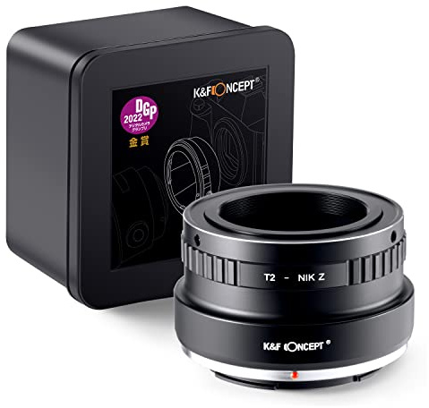 K&F CONCEPT Lens Mount Adapter T2-NIK Z Manueller Fokus Kompatibel mit T-Mount (T/T-2) Schraubmount SLR-Objektiv an Nikon Z Mount Kameragehäuse