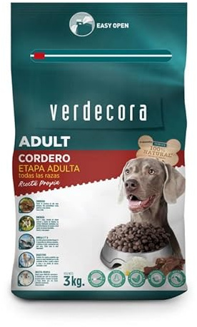 Verdecora Pienso para Perros | Comida Pienso Seco (Adulto Cordero, 3kg)