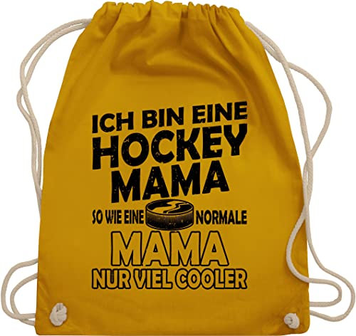 Shirtracer Turnbeutel Rucksack - Taschen - Ich bin eine Hockey Mama - So wie eine normale Mama nur viel cooler - schlicht - schwarz - Unisize - Senfgelb - geschenke für mutter mutterzagsgeschenke