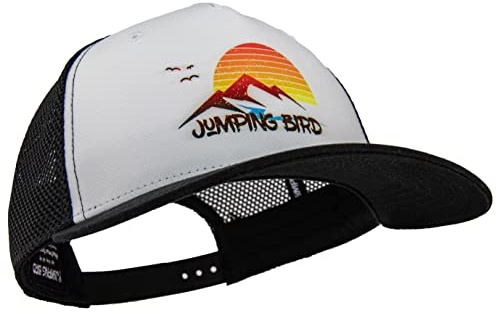 Jumping Bird Truckerkeps med nät unisex • Retro nätkeps i USA stil • Mössa Individuellt justerbar och lätt att tvätta, Svart/vit, En Storlek