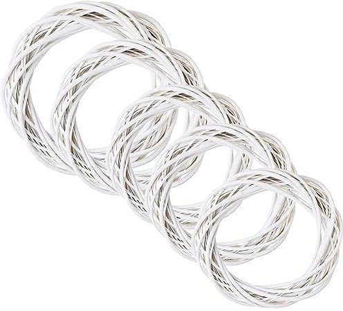 DIY Kranzring, 5er Pack 15 + 20 + 25 + 30 + 40 CM Türkranz Natürliche Weinrebe Weihnachtskranz Rattan Natürlicher Kranz DIY Handwerk für Haustür, Wanddekoration Halloween Herbst Kranz