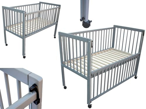 Micoland Kinderbett/Beistellbett/Babybett 2in1 120x60cm grau