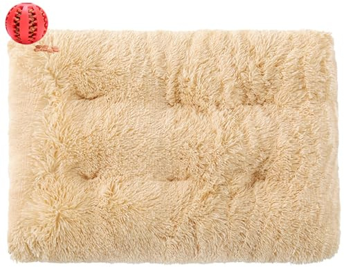 DOTBUY-SHOP Hundebet Rectangular Katzenbett, Hundekissen Grosse Hunde Rectangle Kissen, Plüsch-Hundekorb Hundebett Waschbar, für Groß Hunde, Katzen und Herbst und Winter (55X40cm,Beige)
