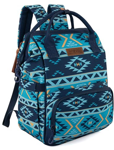 Wrangler Aztec Backpack Organized Daypack Travel Baby Bag with Stroller Strap and Side Bottle Pockets WG2204-9110NY