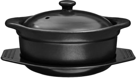 Keramik Kochtopf mit Deckel 1,26 L Schwarz Antihaft, Isolierend | Binaurales Design, Multifunktional Einsetzbar, für Kochen und Schmoren, Haushaltsgröße, Keramik