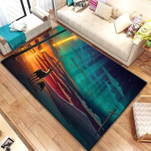 Kind Teppich 160 X 230 cm, Schlafzimmer Teppich, 3D Teppiche Wohnzimmer Teppiche Weich rutschfest Teppich Für Wohnzimmer Schlafzimmer Bettvorleger Elch Waldhirsch Tier -9A9G2A3Q6N9