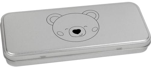 'Happy Bear Face' Metal Hinged Stationery Tin/Storage Box (TT00222547)