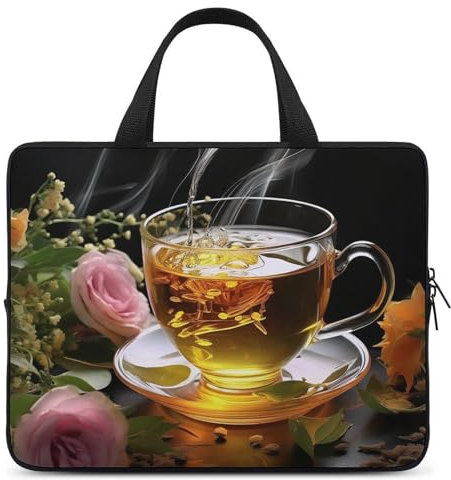 Laptoptasche für Damen, Computer-Tragetasche, Tasse, Tee, Business-Tasche, Aktentasche, leichte Handtasche, Stil, 43,2 cm (17 Zoll)