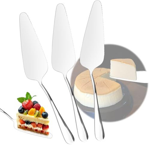 3 Stück Kuchenschaufel, 22.5cm x 4.8cm Tortenschaufel Edelstahl, Tortenschaufel mit Gezackten Kanten, Tortenheber Edelstahl set, Geeignet für Küche, Partys, Hochzeiten, Cake Server Stainless Steel
